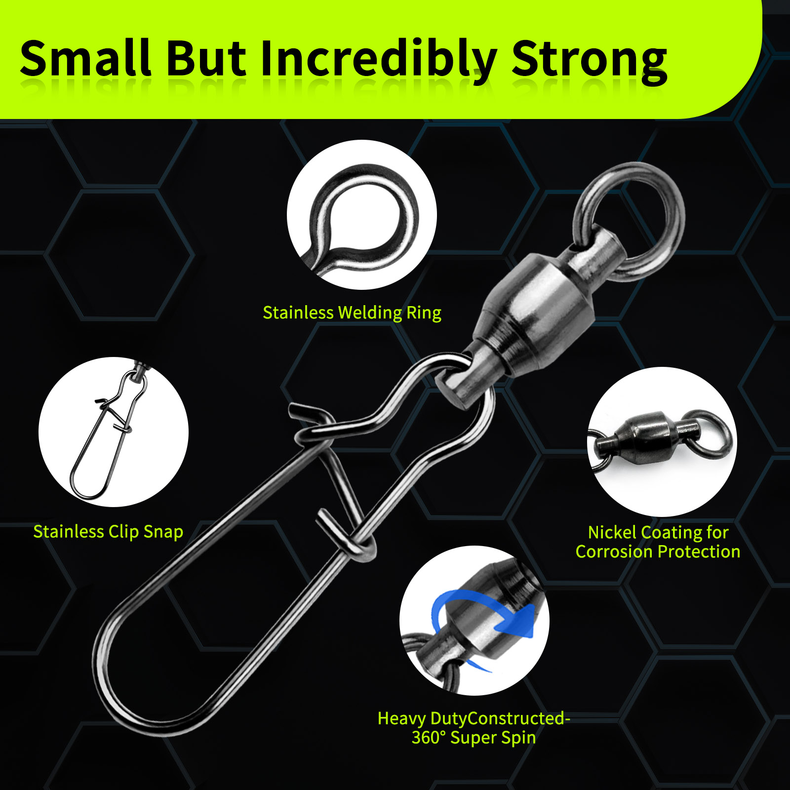 9KM 10PCS Ball Bearing Swivel  - Ice Fishing Tip Up ulasan dan harga