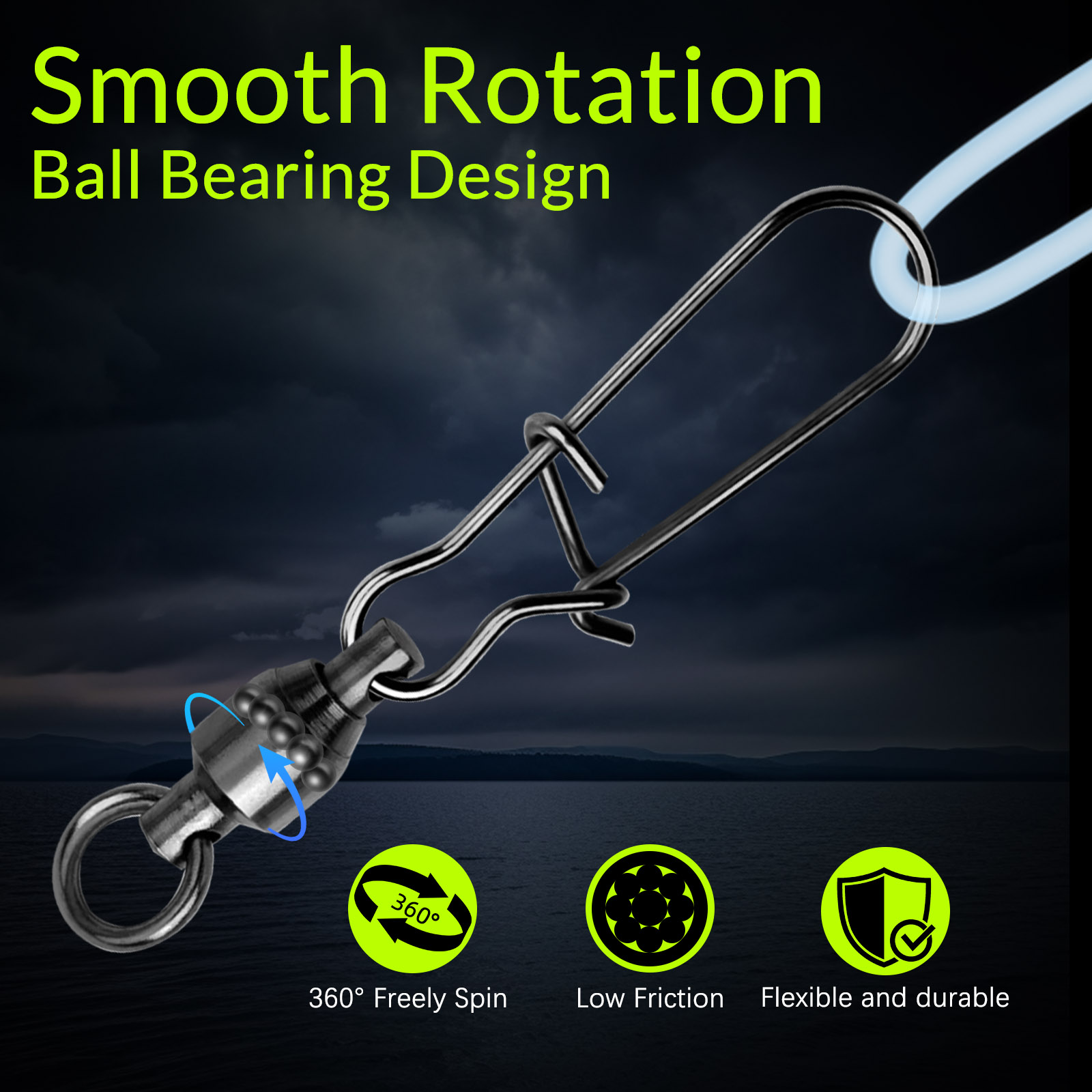9KM 10PCS Ball Bearing Swivel  - Ice Fishing Tip Up ulasan dan harga