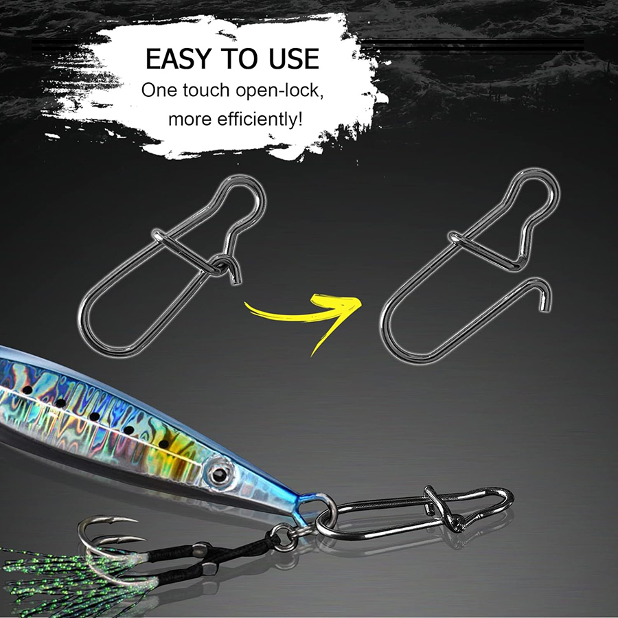 50Pcs Crankbait Snaps Stainles - Ice Fishing Tip Up ulasan dan harga